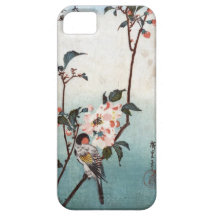 八重桜に鳥, 広重 Cherry Blossom & Bird, Hiroshige, Ukiyoe