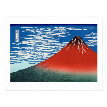 凱風快晴 Red Fuji 葛飾北斎 Hokusai Postcard