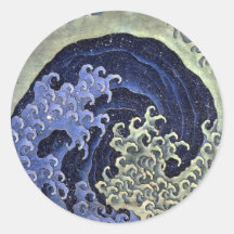 北斎の波, 北斎 Hokusai Wave, Hokusai Round Stickers