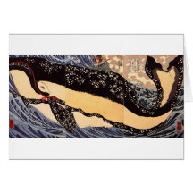巨鯨, 国芳 Big Whale, Kuniyoshi, Ukiyoe Greeting Cards
