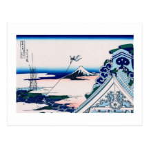 東都浅草本願寺 AsakusaTemple 葛飾北斎 Hokusai Post Card