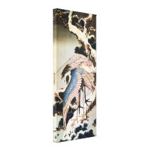 松に鶴, 北斎 Cranes on Pine Tree, Hokusai, Ukiyo-e Stretched Canvas Print