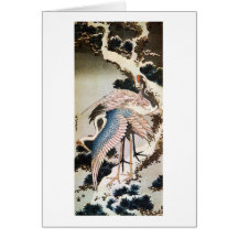 松に鶴, 北斎 Cranes on Pine Tree, Hokusai, Ukiyo-e Cards