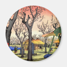 梅の庭園, 広重 Garden of The Plum, Hiroshige Ukiyoe Magnets