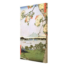 江戸の桜, 広重 Cherry Blossoms of Edo, Hiroshige, Ukiyoe Canvas Print