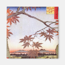 江戸の紅葉, 広重 Maple of Edo, Hiroshige, Ukiyo-e Refrigerator Magnet