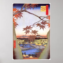 江戸の紅葉, 広重 Maple of Edo, Hiroshige, Ukiyo-e Posters