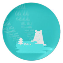 湖と森の主くまさんder Bar vom Waldお皿 Dinner Plate