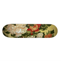 牡丹に蝶 Peonies Butterfly 葛飾北斎 Katsushika Hokusai Skateboards