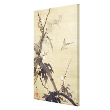竹に鳥, 其一 Bird and Bamboo, Kiitsu, Japan Art Gallery Wrapped Canvas
