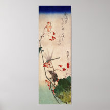 花にトンボ, 広重 Dragonfly and Flower, Hiroshige, Ukiyo-e Posters