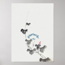 葛飾北斎 Morning Glory Blossom,  Hokusai Print