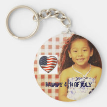 003 (2), 4th flag, Happy 4th of July Key Chain