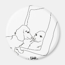 10013.Who are you little cutie? Duckshund マグネット