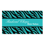 100 Blue Black Zebra Print Pattern Business Card