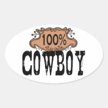 100% Cowboy Stickers