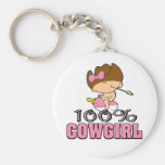 100% Cowgirl Keychain