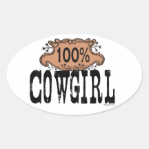 100% Cowgirl Stickers