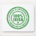 100% Irish St Patrick's Day - Ireland Stamp Beer Mouse Pad