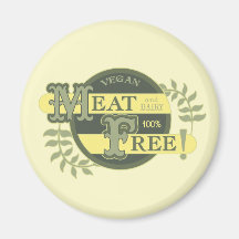 100% Meat Free Vegan Fridge Magnets