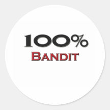 100 Percent Bandit Round Stickers