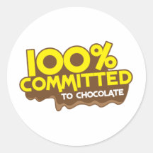 100 percent commmited to chocolate sticker