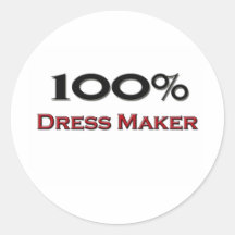 100 Percent Dress Maker Round Stickers