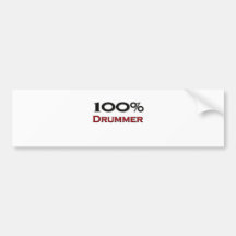 100 Percent Drummer Bumper Stickers