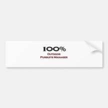 100 Percent Outdoor Pursuits Manager Bumper Sticker