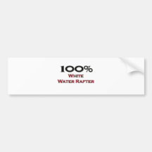 100 Percent White Water Rafter Bumper Stickers