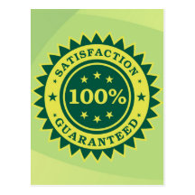 100% Satisfaction Guaranteed Sticker Postcards