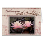 100th Birthday Water Lily Celebration Cards