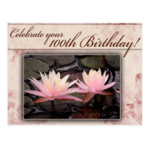 100th Birthday Water Lily Celebration Post Cards