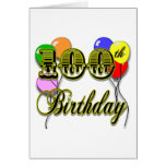 100th Birthday with Balloons Greeting Cards