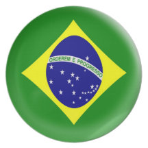 10 inch Plate Brasil Brazilian flag