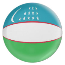 10 inch Plate Uzbekistan flag