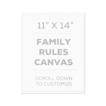 11" x 14" Family Rules Canvas canvas prints