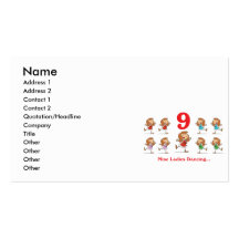 12 days nine ladies dancing business cards