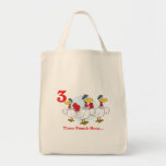 12 days three french hens tote bag