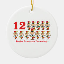 12 days twelve drummers drumming christmas tree ornaments