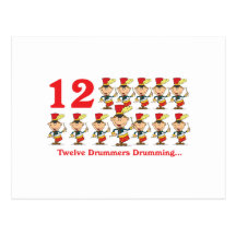 12 days twelve drummers drumming postcard