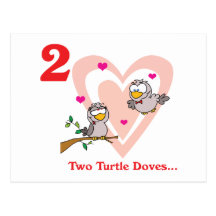 12 days two turtle doves postcard