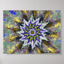 12 Pointed Purple,Gold, & White Star Print