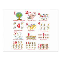 12 twelves days of christmas complete post cards