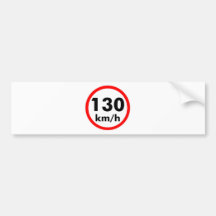 130 km/h bumper sticker