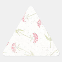 1328_floral20-grunge FADED RED GREEN FLOWERS PATTE Triangle Stickers