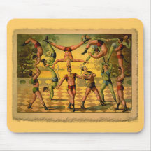 13 Acrobats Old Circus Poster on Tshirts Mouse Pads