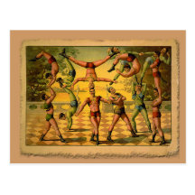 13 Acrobats Old Circus Poster on Tshirts Post Card