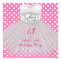 13th Birthday Party Girls 13 Teen Custom Invitations