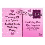 13TH Birthday Party Invitation - Postcard Front